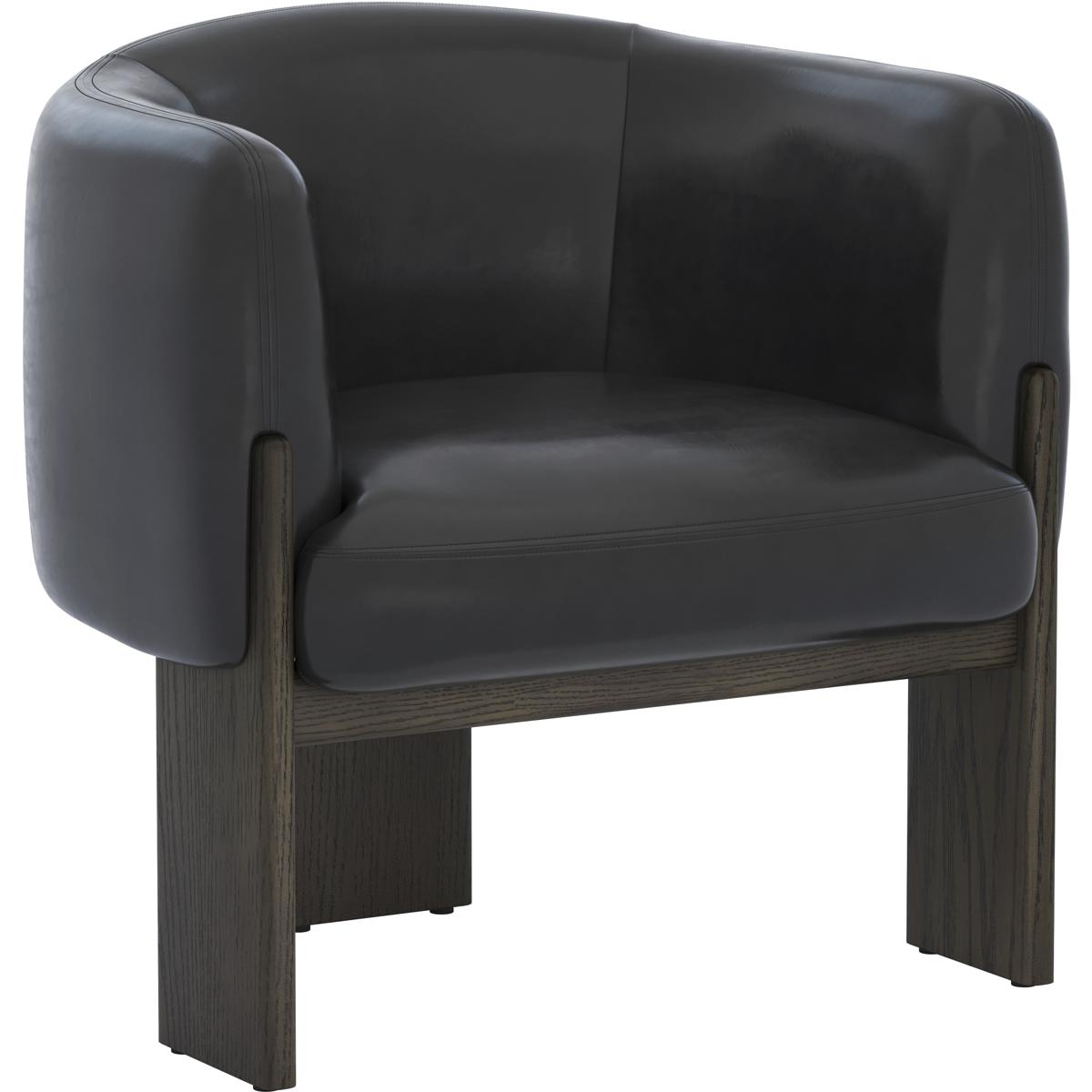 SUNPAN 111408 Trine Dark Brown / Vintage Black Night Leather Lounge Chair
